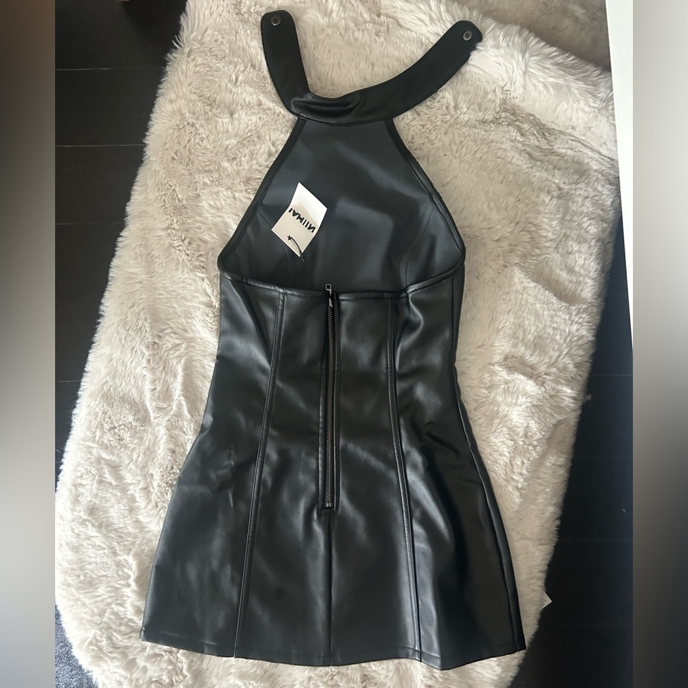 Black Halter Mini Dress - Picture 6 of 7